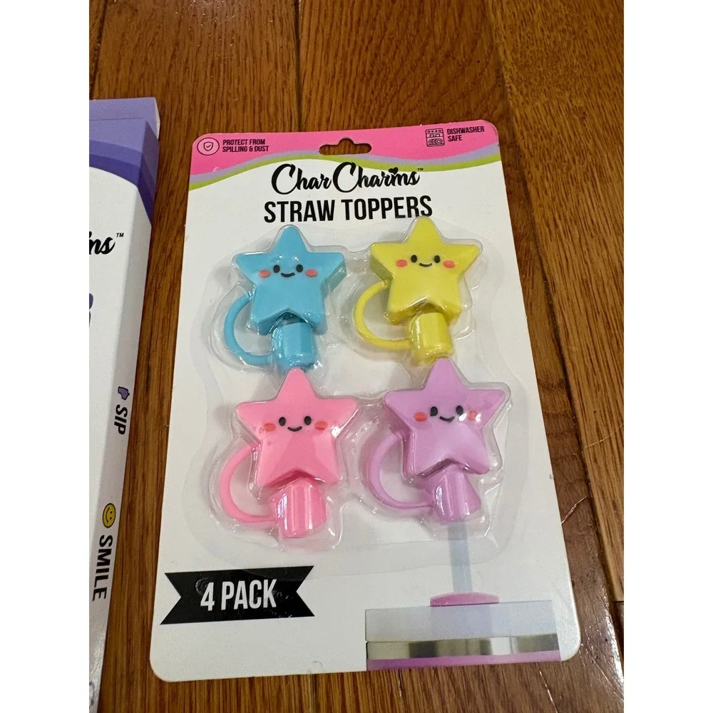 Char Charms Straw Toppers and Tumbler Straws Bundle for 30oz‎ 40oz Stanley Cups